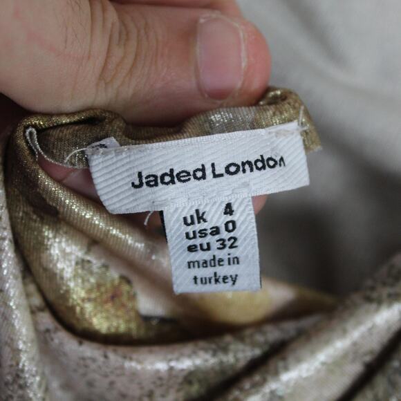 Jaded London Dress Women 0 Leopard Metallic Mirage Mini Going Out Party Cocktail - Picture 10 of 13